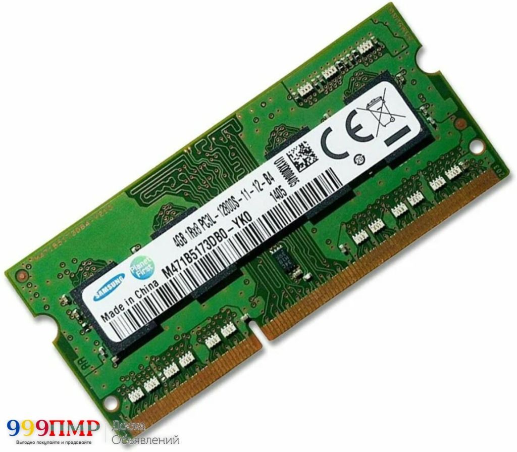 Память RAM (ОЗУ) Samsung DDR3 4GB 1600MHz для ноутбука, 2-шт (шт-299р)